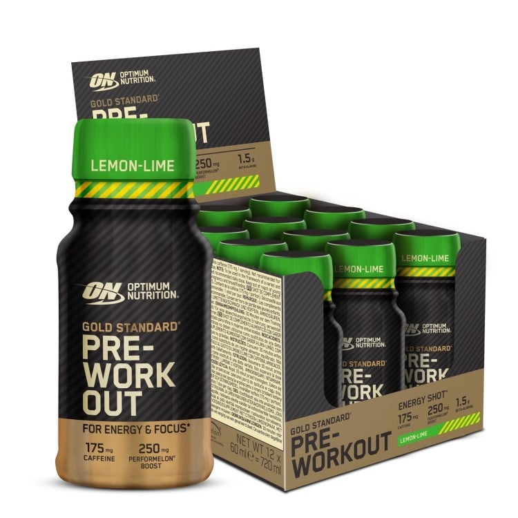 Gold Standard Pre-Workout Shot - Optimum Nutrition Lemon & Lime 12x60ml