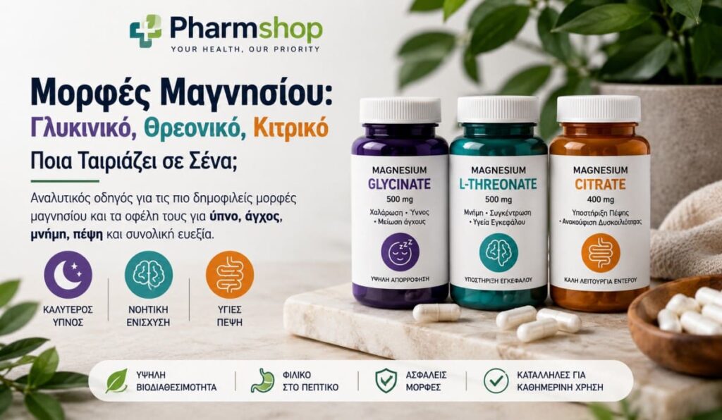 Μορφές Μαγνησίου: Γλυκινικό, Θρεονικό, Κιτρικό — Ποια Ταιριάζει σε Σένα